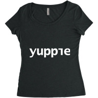 Minimal Typography Yuppie White Text Women's Triblend Scoop T-shirt | Artistshot