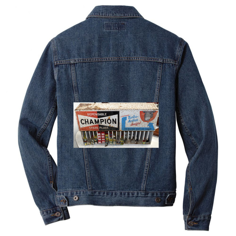 Champion Spark Plugs Display  Long Men Denim Jacket by cm-arts | Artistshot