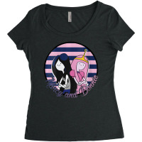 Womens Cn Adventure Time Marcy And Bonnie Striped Portrait Women's Triblend Scoop T-shirt | Artistshot