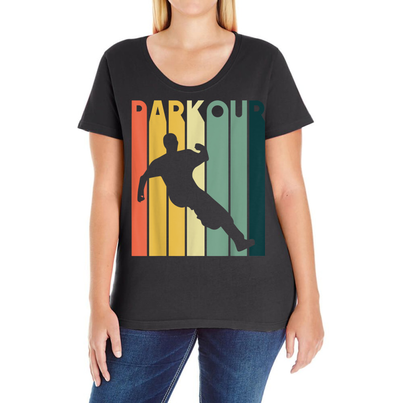 Retro Style Parkour Vintage Urban Free Running T Shirt Ladies Curvy T-Shirt by cm-arts | Artistshot