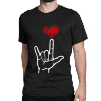 Asl I Love You Hand Heart American Sign Language Classic T-shirt | Artistshot