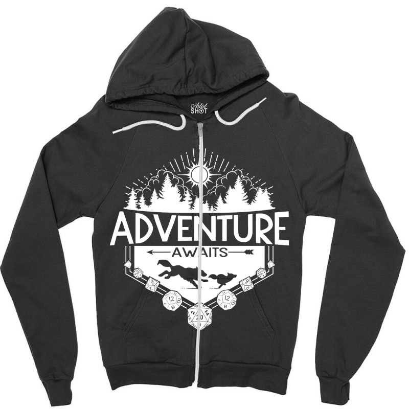 Adventure Awaits - White Version Zipper Hoodie | Artistshot