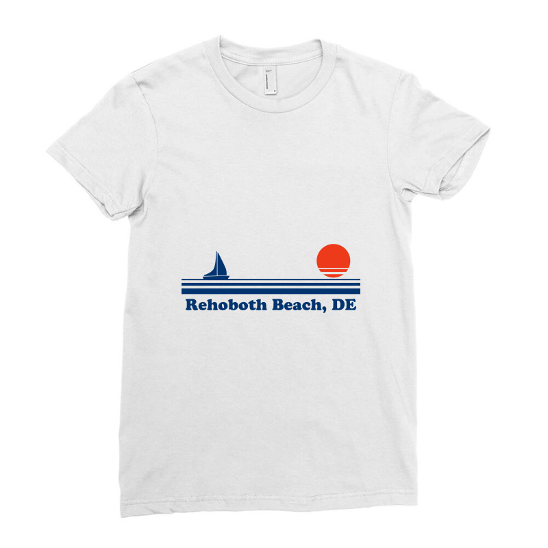 Rehoboth Beach, De   Sailboat Sunrise   Rehoboth Beach Delaware Ladies Fitted T-shirt | Artistshot