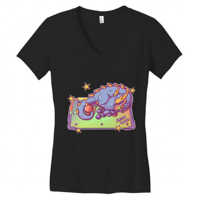 Arcade Dragon Women's V-Neck T-Shirt by Kosdapen517 | Artistshot