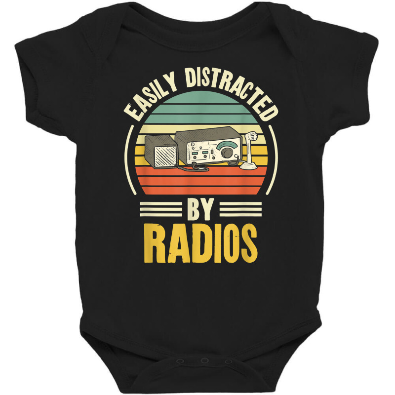 Easily Distracted By Radios Ham Radio Amateur Radio T Shirt Baby Bodysuit by cm-arts | Artistshot