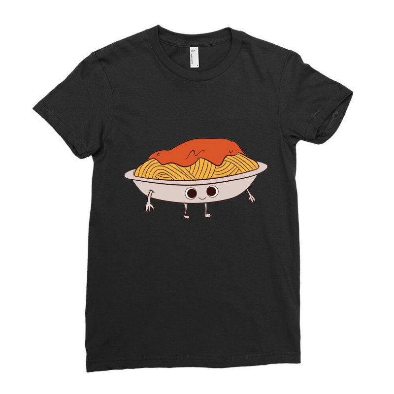 Pasta   Plate With Spaghetti Bolognese Classic Ladies Fitted T-Shirt by cm-arts | Artistshot