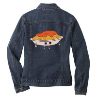 Pasta   Plate With Spaghetti Bolognese Classic Ladies Denim Jacket | Artistshot