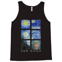 Van Gogh Starry Night Painting Collage With Self-portrait Tank Top | Artistshot