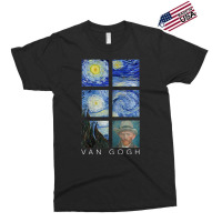 Van Gogh Starry Night Painting Collage With Self-portrait Exclusive T-shirt | Artistshot