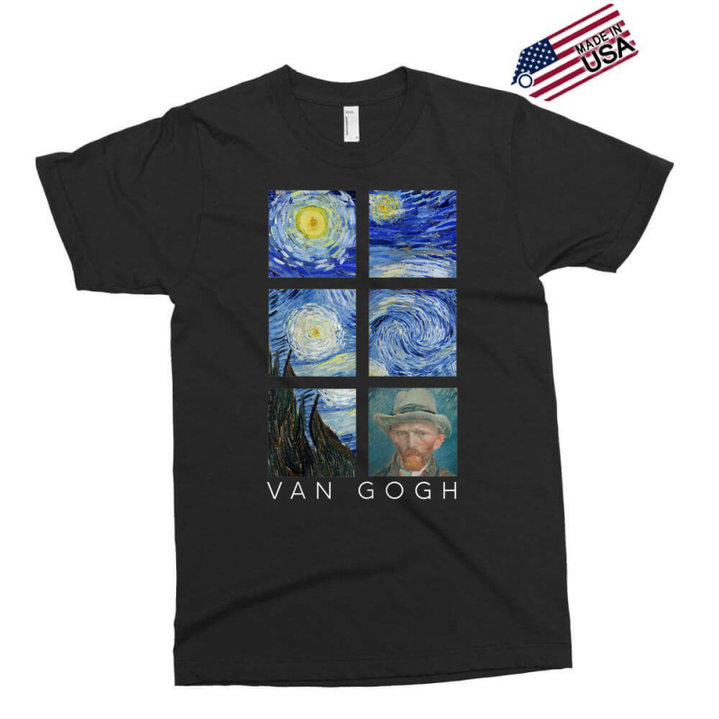 Van Gogh Starry Night Painting Collage With Self-portrait Exclusive T-shirt by vucongha | Artistshot