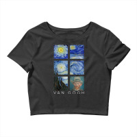 Van Gogh Starry Night Painting Collage With Self-portrait Crop Top | Artistshot