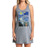 Van Gogh Starry Night Painting Collage With Self-portrait Tank Dress | Artistshot