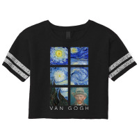 Van Gogh Starry Night Painting Collage With Self-portrait Scorecard Crop Tee | Artistshot