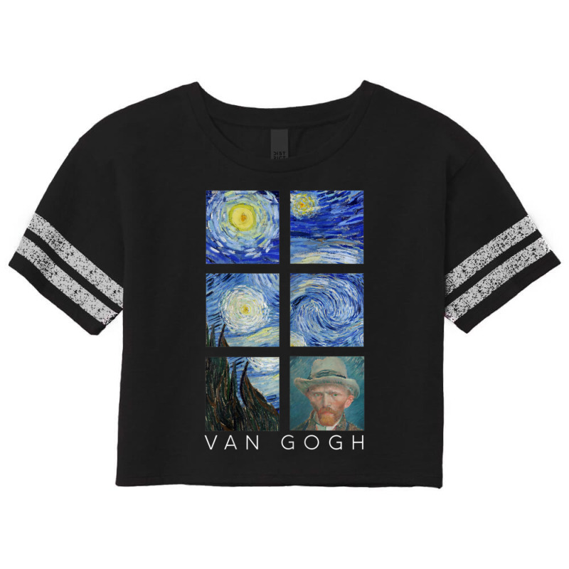 Van Gogh Starry Night Painting Collage With Self-portrait Scorecard Crop Tee by vucongha | Artistshot