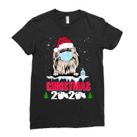 Pekingese Face Mask Dog Merry Christmas 2020 Funny Gift Xmas T Shirt Ladies Fitted T-shirt | Artistshot