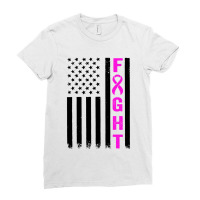 Fight Breast Survivor American Flag Ladies Fitted T-shirt | Artistshot