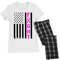 Fight Breast Survivor American Flag Women's Pajamas Set | Artistshot