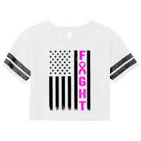 Fight Breast Survivor American Flag Scorecard Crop Tee | Artistshot