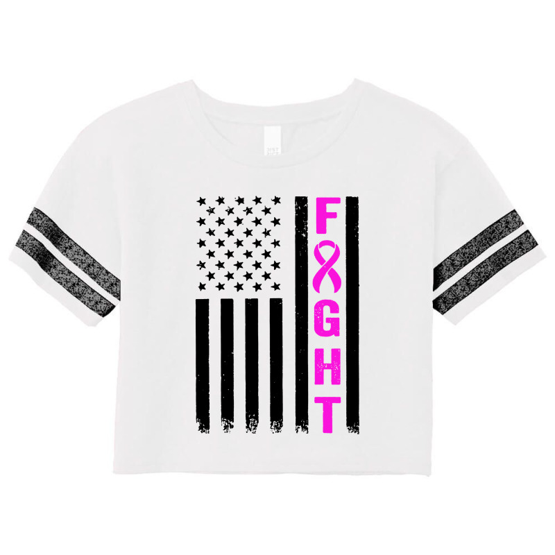 Fight Breast Survivor American Flag Scorecard Crop Tee by Saprol Tees | Artistshot