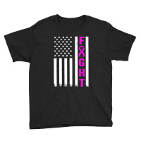 Fight Breast Survivor American Flag Youth Tee | Artistshot