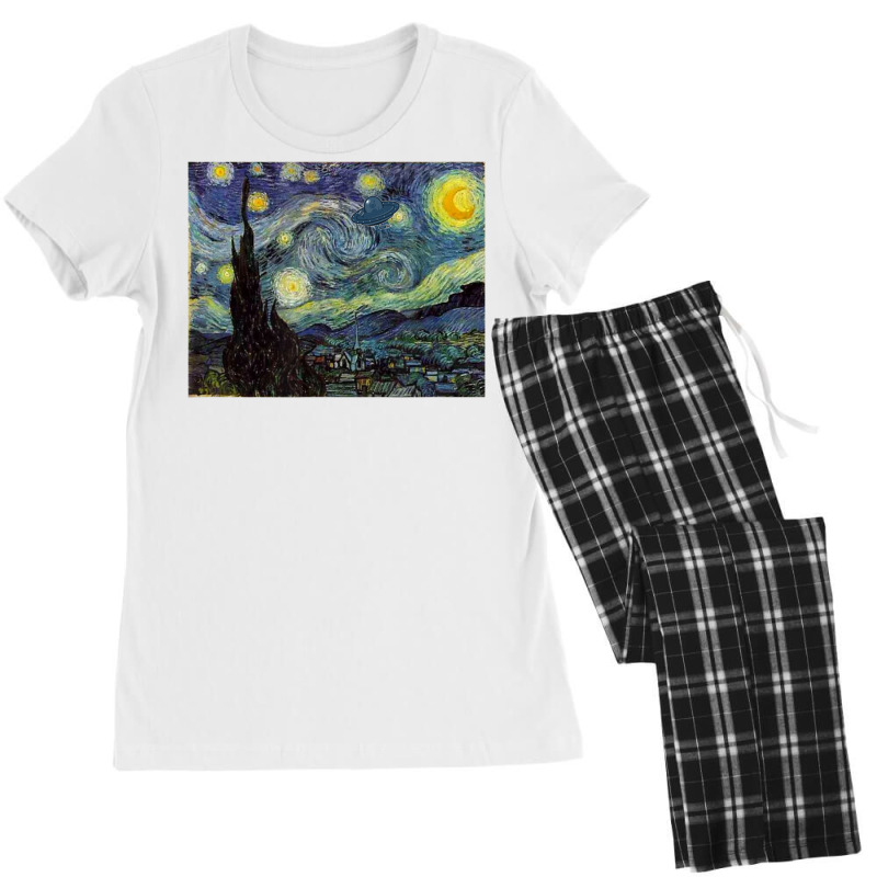 Van Gogh Starry Night Ufo Invasion Artistic Women's Pajamas Set by vucongha | Artistshot