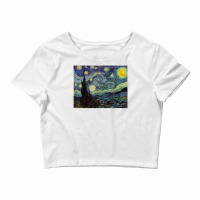 Van Gogh Starry Night Ufo Invasion Artistic Crop Top | Artistshot