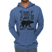 Womens People In Sleeping Bags Are Like Soft Tacos Funny Camping V Nec Lightweight Hoodie | Artistshot