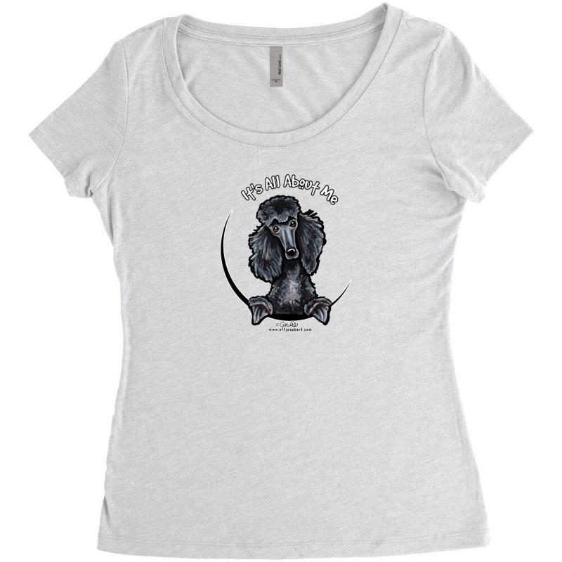 Black Standard Poodle Its All About Me For Boyfriend Women's Triblend Scoop T-shirt by MarlonTaylor | Artistshot