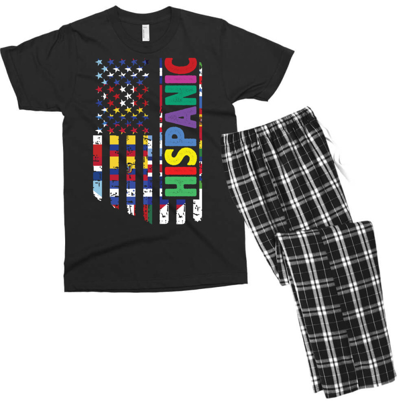 Usa And Latin American Countries Flag Hispanic Heritage Pullover Hoodi Men's T-shirt Pajama Set by cm-arts | Artistshot