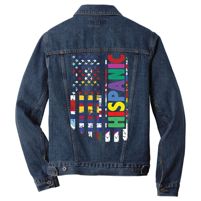 Usa And Latin American Countries Flag Hispanic Heritage Pullover Hoodi Men Denim Jacket by cm-arts | Artistshot