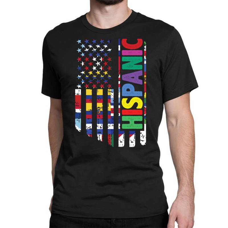 Usa And Latin American Countries Flag Hispanic Heritage Pullover Hoodi Classic T-shirt by cm-arts | Artistshot