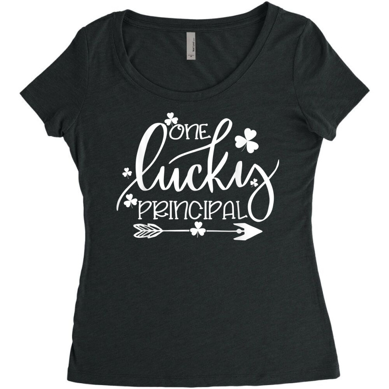 One Lucky Principal Matching St Patty's Day Principal Gifts T Shirt Women's Triblend Scoop T-shirt by cm-arts | Artistshot