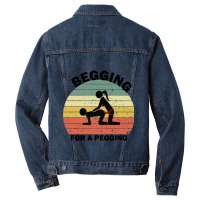 Begging For A Pegging Dominatrix Mistress Bdsm Pegged Men Denim Jacket | Artistshot