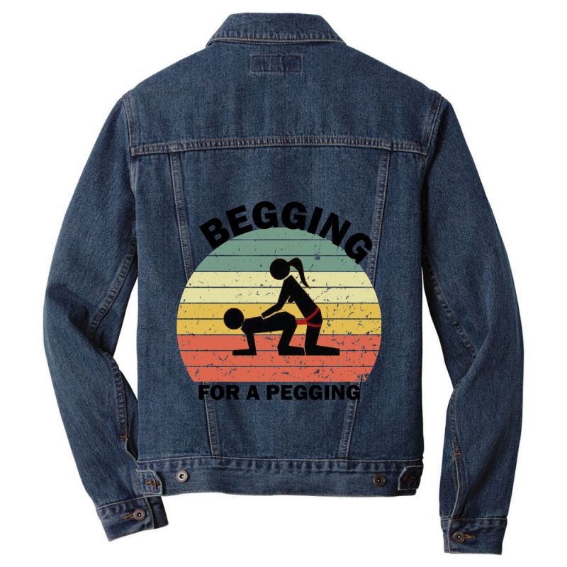 Begging For A Pegging Dominatrix Mistress Bdsm Pegged Men Denim Jacket by cm-arts | Artistshot