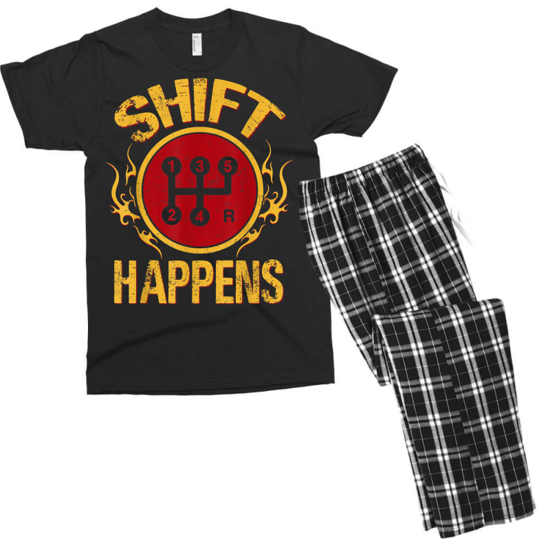 Manual Car Shift Happens Manual Gear Shift Men's T-shirt Pajama Set | Artistshot