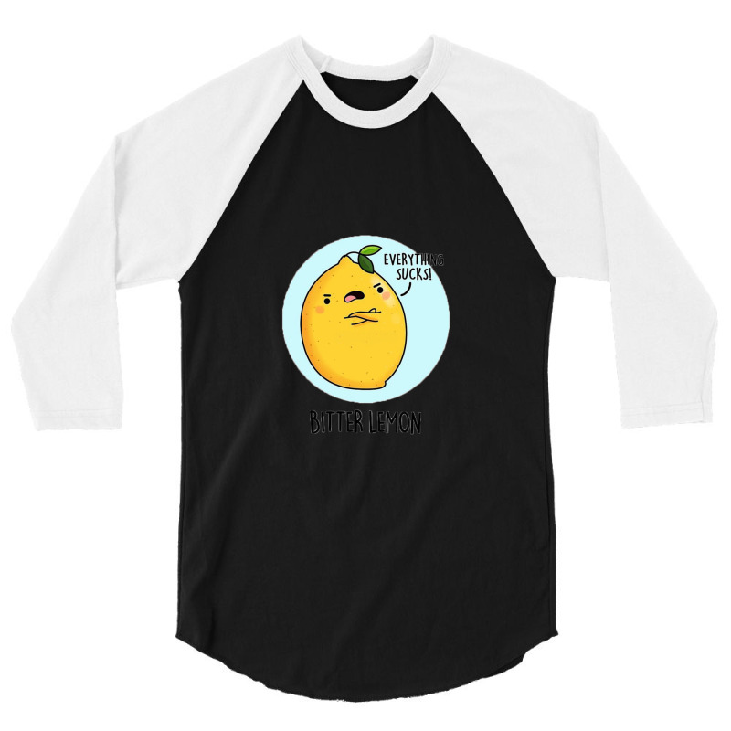 Bitter Lemon Cartoon Pun 3/4 Sleeve Shirt by NicholasRoberson | Artistshot