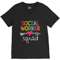 Social Worker Squad Rainbow Women School Social Work V-neck Tee | Artistshot