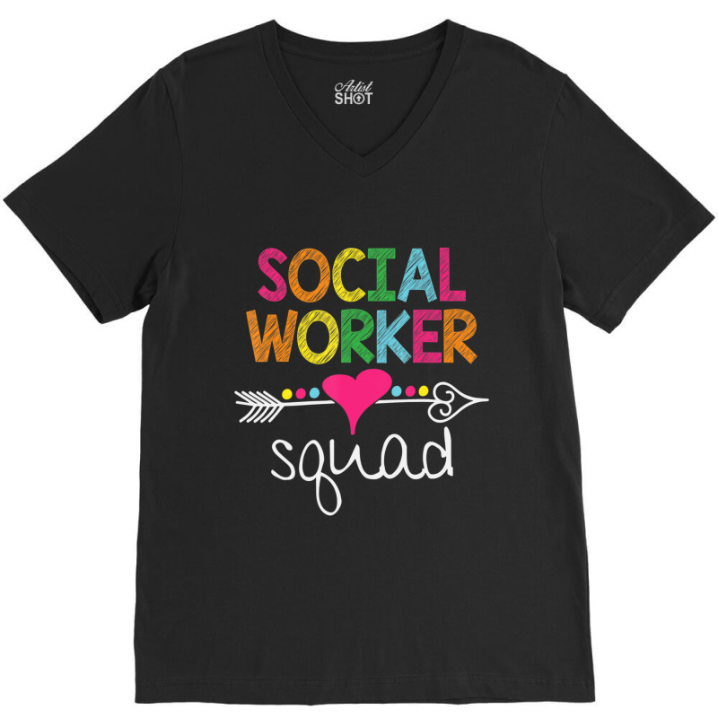 Social Worker Squad Rainbow Women School Social Work V-Neck Tee by kentuckykonpha9 | Artistshot