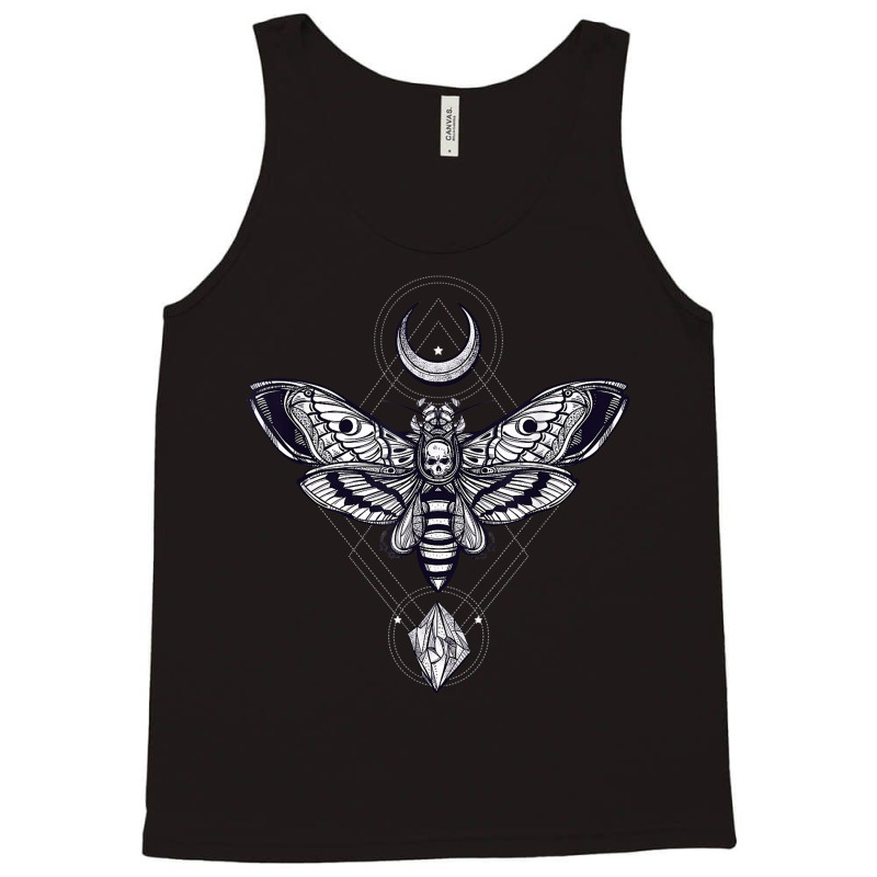 Crystal Moon And Death Moth - Mystic Pagan Skeleton Tank Top by TheolaMayshack | Artistshot