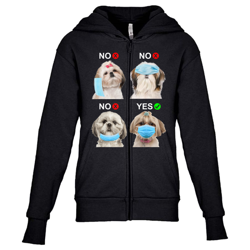 Shih Tzu Wear Face Mask Right Dog Lover Women Youth Zipper Hoodie by Konlasa6638 | Artistshot