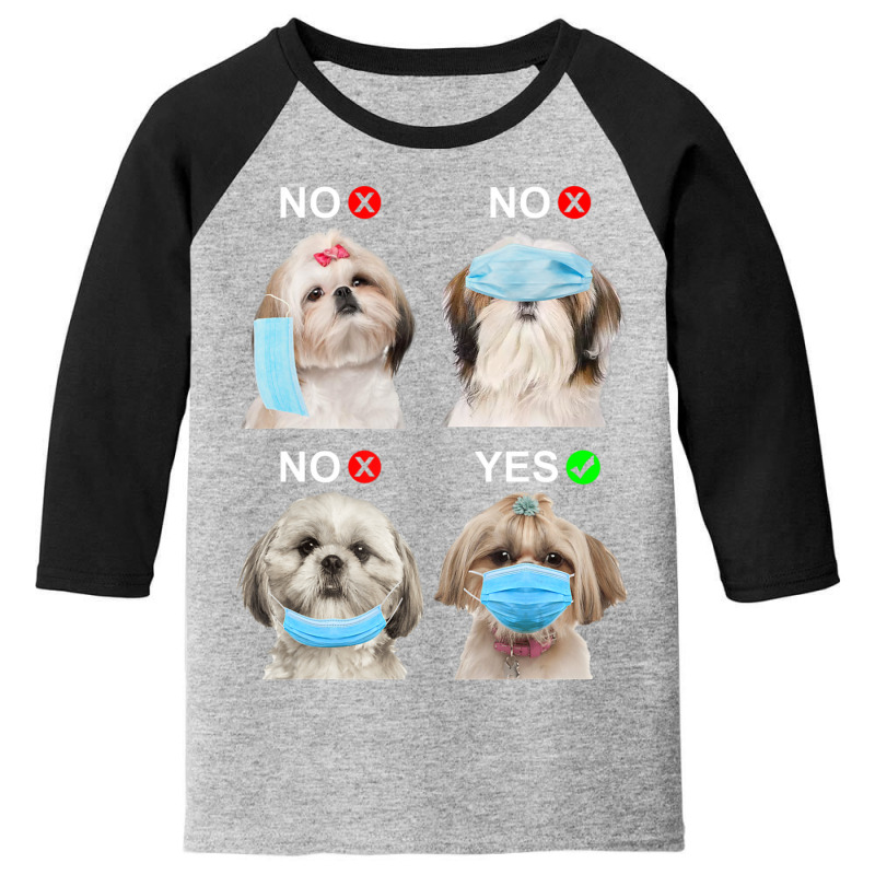 Shih Tzu Wear Face Mask Right Dog Lover Women Youth 3/4 Sleeve by Konlasa6638 | Artistshot