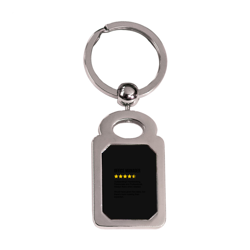 Office Manager Review Silver Rectangle Keychain | Artistshot