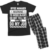 Office Manager Warning Men's T-shirt Pajama Set | Artistshot