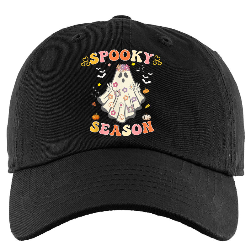 Spooky Season Hippie Halloween Ghost 70s Halloween Groovy Kids Cap | Artistshot