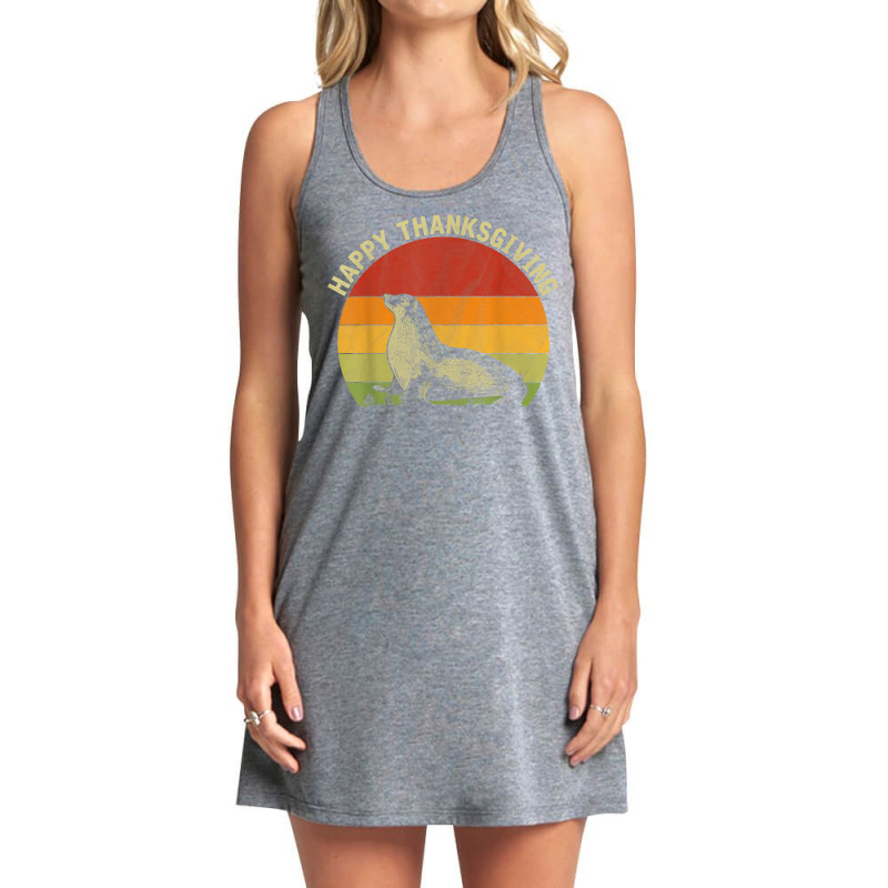 Happy Thanksgiving Sea Lion Lover Cute Thanksgiving Costume Tank Dress by Outpost | Artistshot