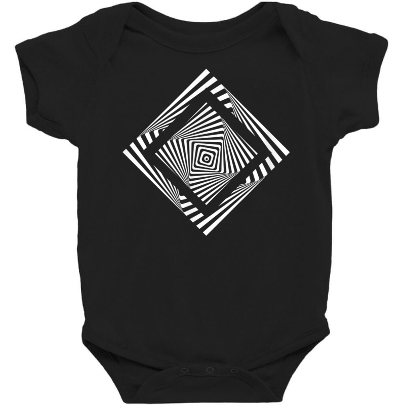 Twisted Squares Design Hypnotizing Abstract Optical Art T Shirt Baby Bodysuit by cm-arts | Artistshot