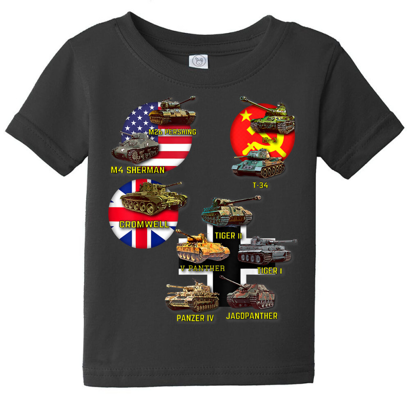 Top 10 Best Ww2 Tanks M4 Sherman Panzer Iv Tiger Ii T 34 T Shirt Baby Tee by wevipaenizhu | Artistshot