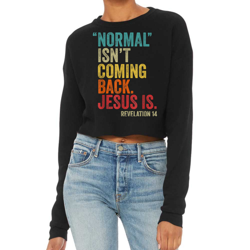 Normal Isn't Coming Back Jesus Is Revelation 14 Christians T Shirt Cop Cropped Sweater by cm-arts | Artistshot