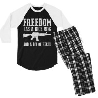 Awesome Freedom Has A Nice Ring And A Bit Of Recoil Sweatshirt Men's 3/4 Sleeve Pajama Set | Artistshot