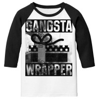 Gangsta Wrapper Gangster Rap Gift Vintage Christmas T Shirt Youth 3/4 Sleeve | Artistshot